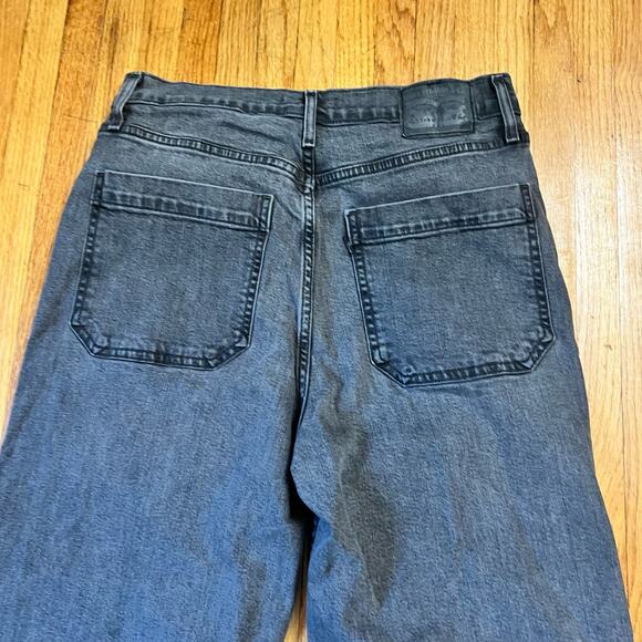 Levis Jeans Womens 30 Fadded Black Mile High Cropped Wide Leg Pants - Picture 4 of 11